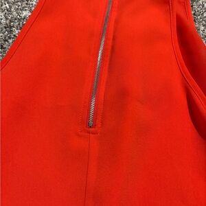 Gianni Bini Bold Red Dress with Zipper Accent